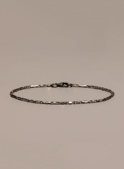 We Are All Smith 925 Oxidized Sterling Silver Chain Bracelet