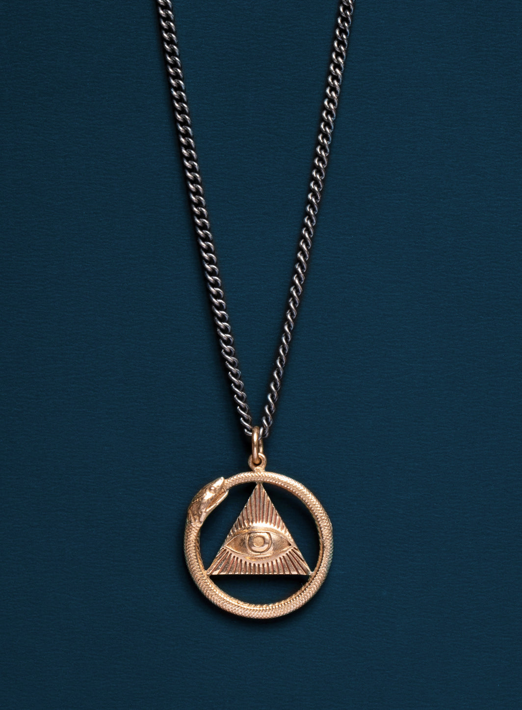 We Are All Smith All Seeing Eye Pendant + Ouroboros Snake Pendant Necklace