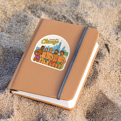 Johnny Beach Greetings from Chicago Sticker