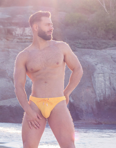 2eros V80 Textured Swim Thong Ripple Yellow