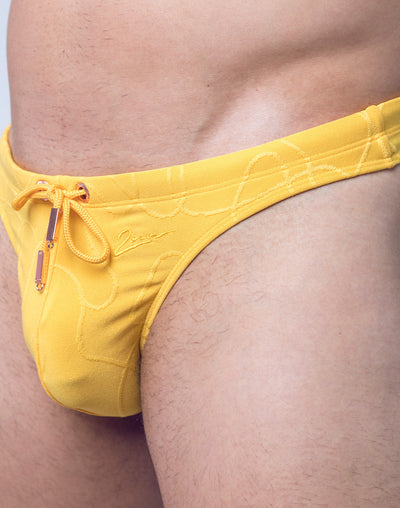2eros V80 Textured Swim Thong Ripple Yellow