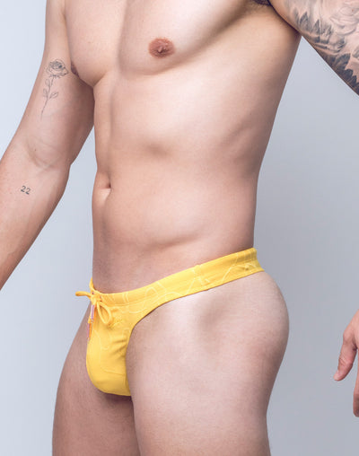 2eros V80 Textured Swim Thong Ripple Yellow
