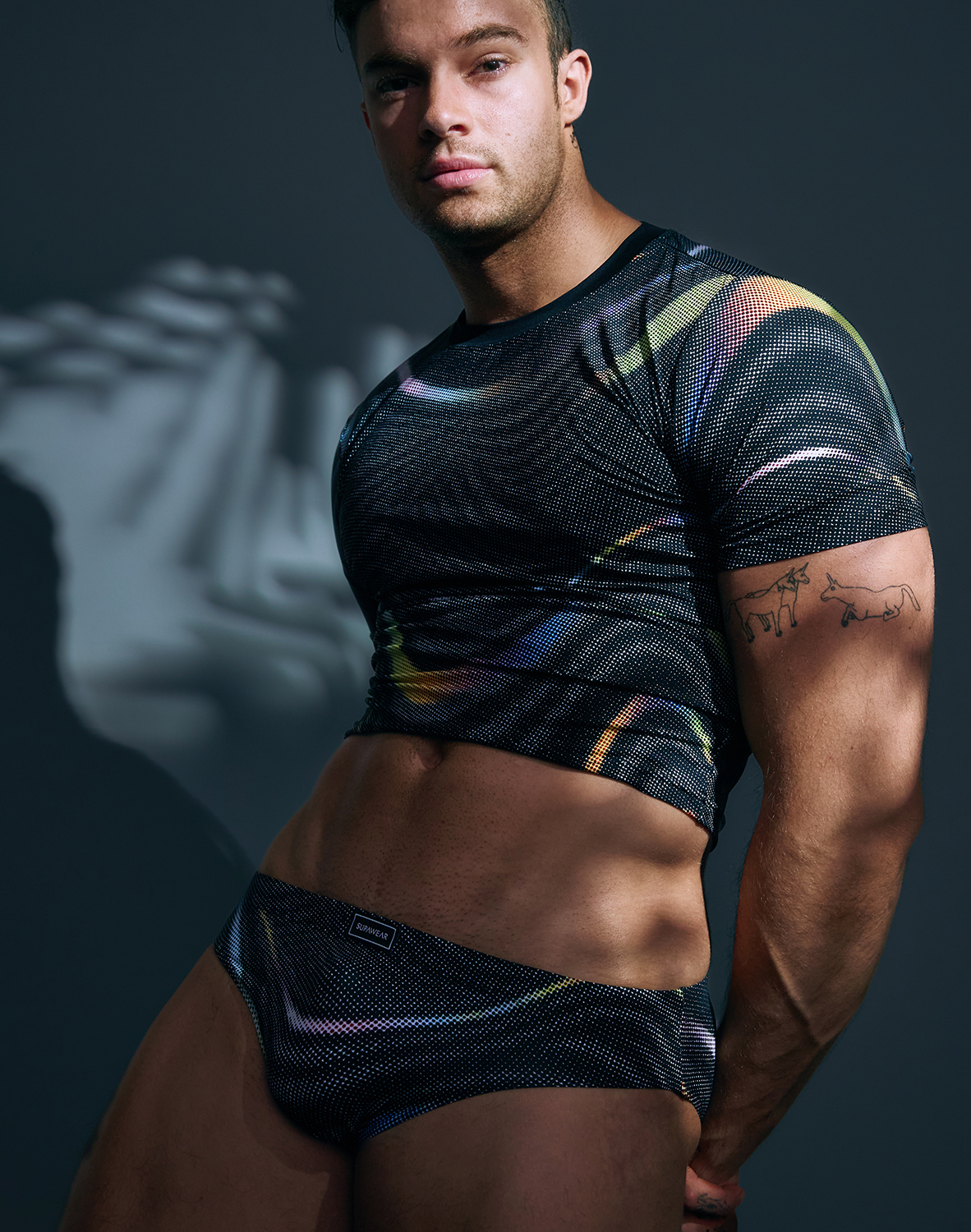 Supawear Printed Pride Crop T-Shirt Black