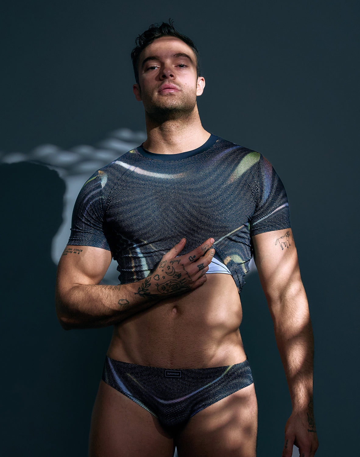 Supawear Printed Pride Crop T-Shirt Black