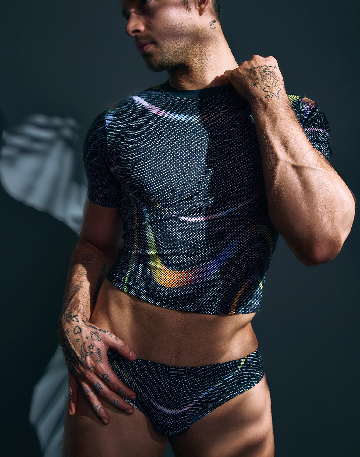 Supawear Printed Pride Crop T-Shirt Black