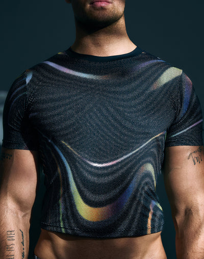 Supawear Printed Pride Crop T-Shirt Black