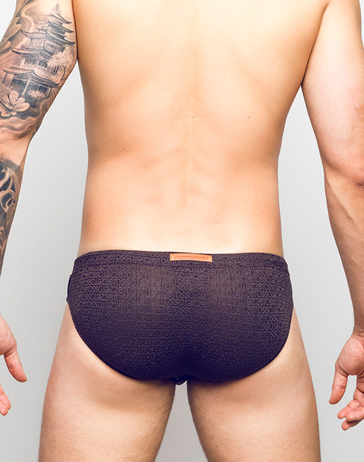 2eros V30 Textured Swim Brief Signet Cocoa Black