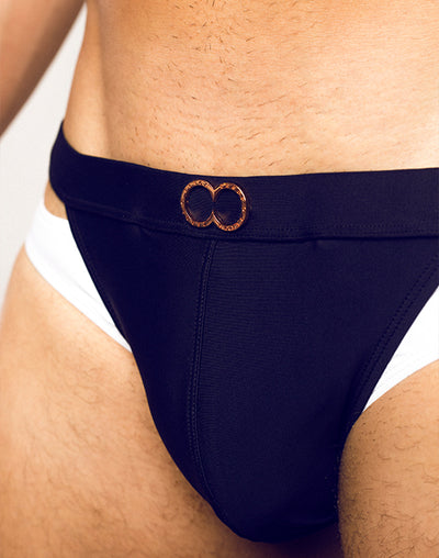 2eros VB31 BLK Label Swim Brief Black and White