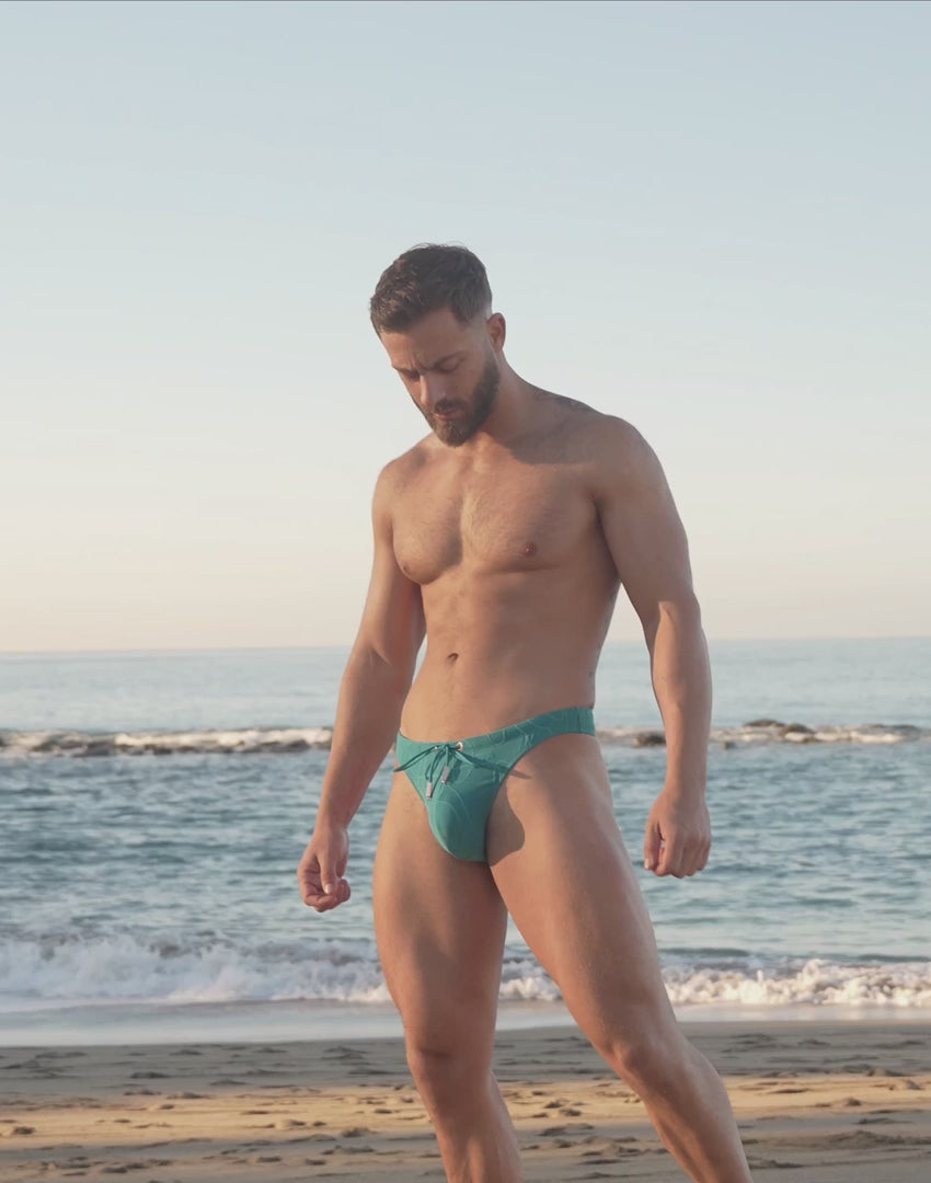 2eros V80 Textured Swim Thong Ripple Green