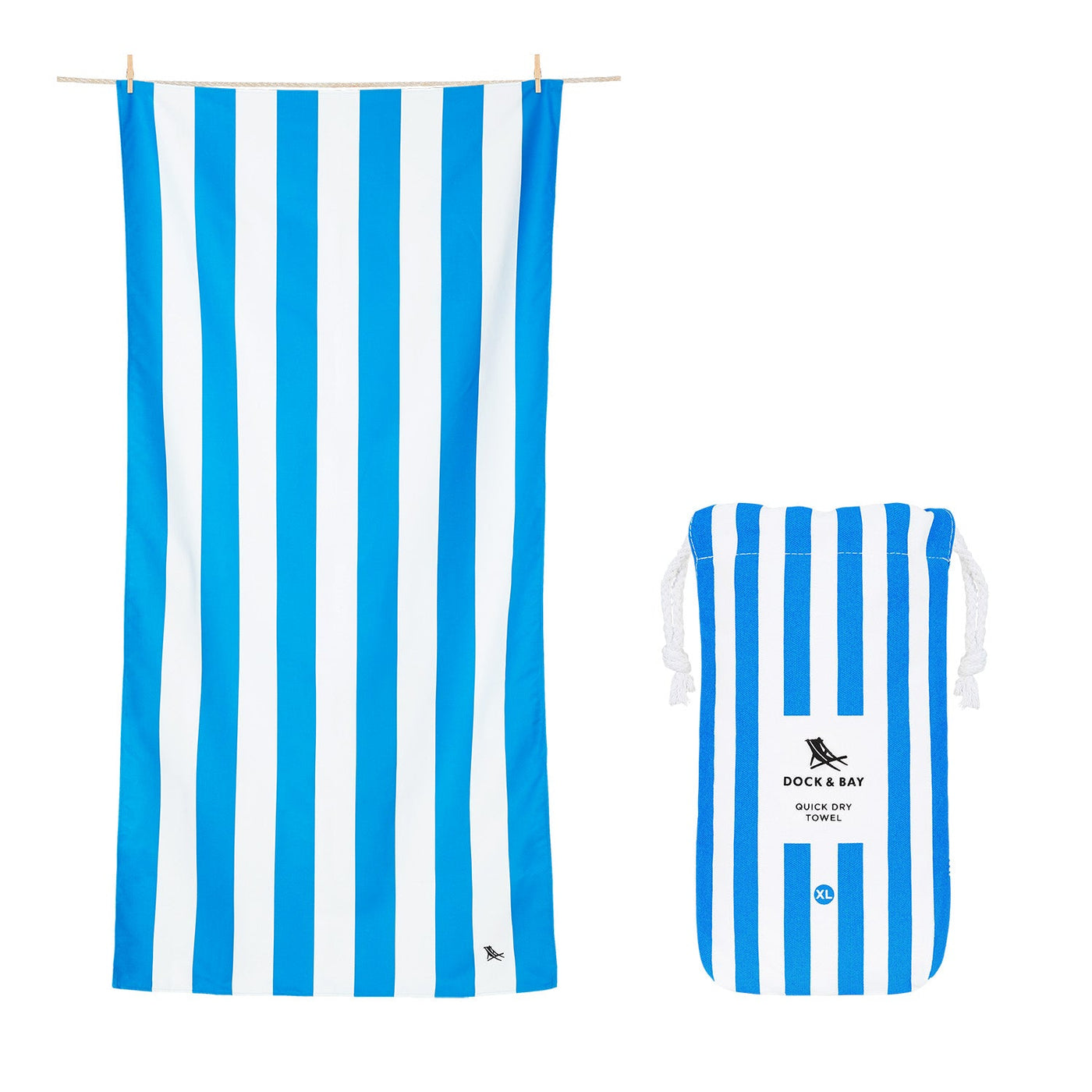 Dock & Bay - XL Cabana Towel - Bondi Blue