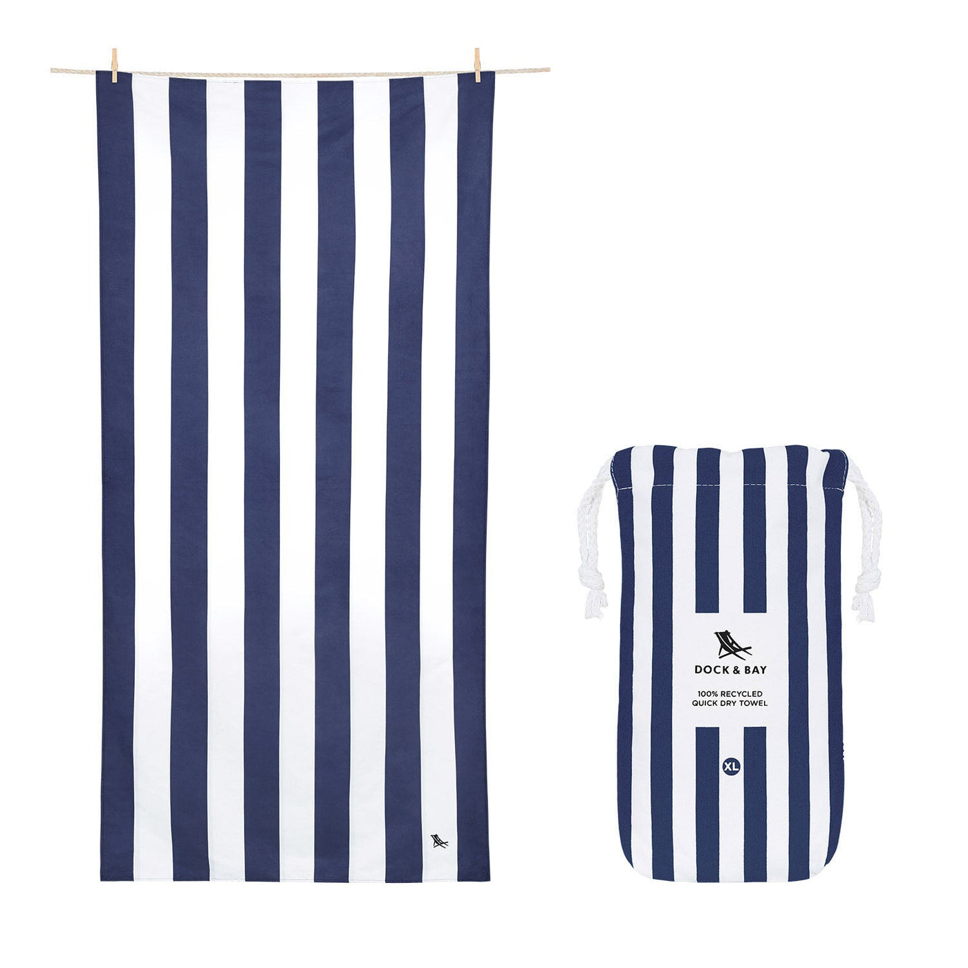 Dock & Bay - XL Cabana Towel - Whitsunday Blue