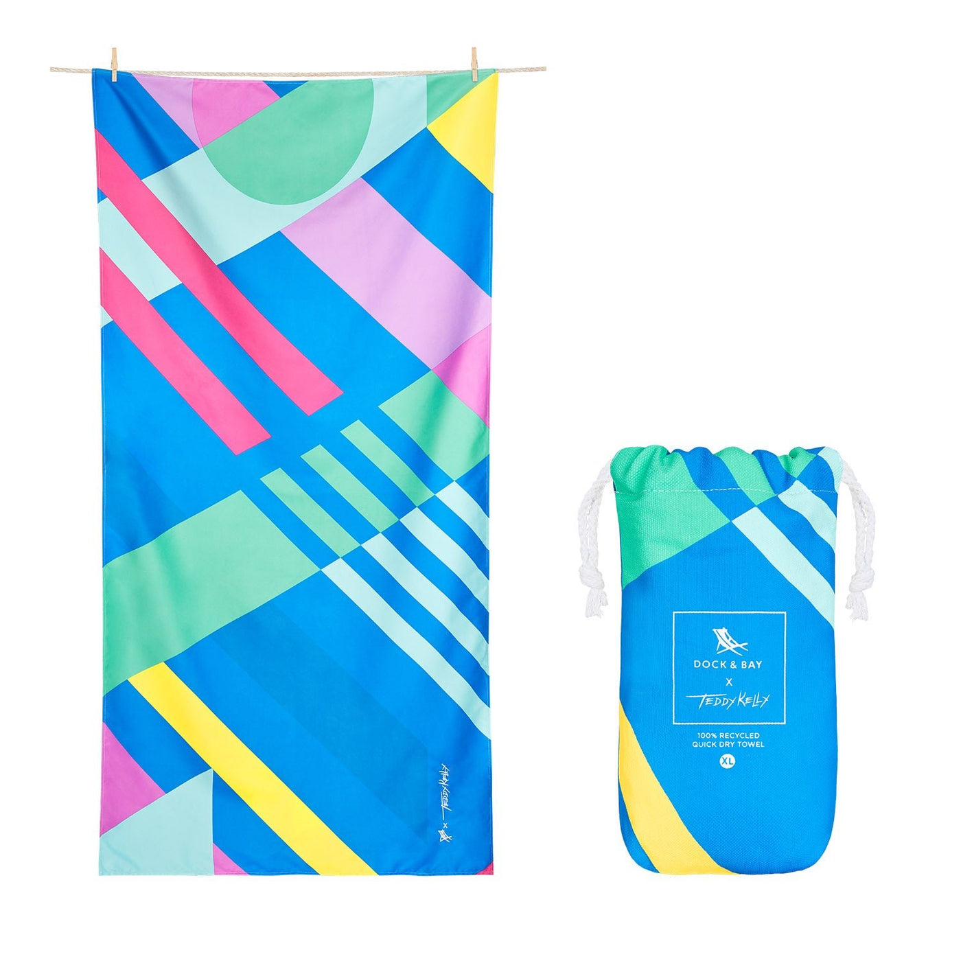 Dock & Bay - XL Teddy Kelly Towel - Share Your Passion Blue