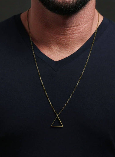 We Are All Smith Brass Triangle Necklace