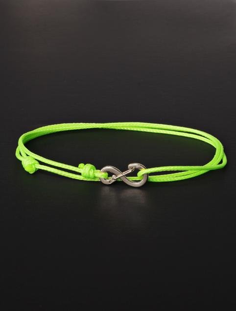 We Are All Smith Infinity Bracelet - Neon Green Cord with Silver Clasp