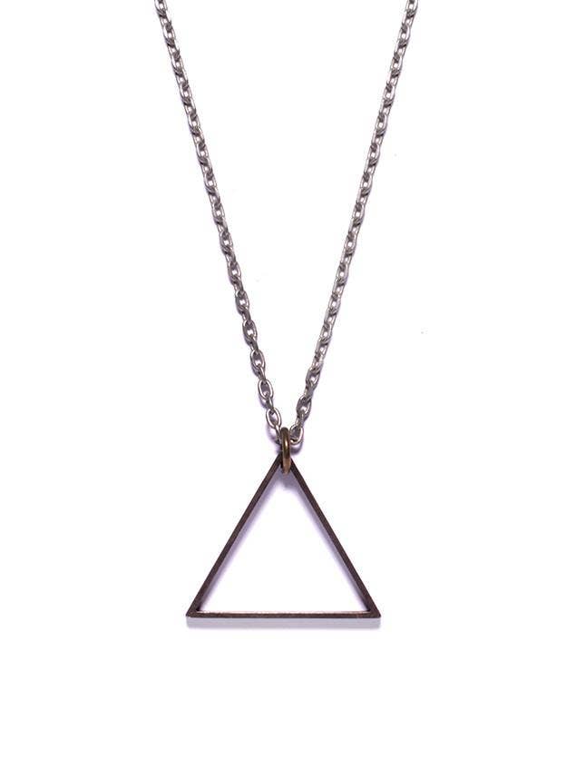 We Are All Smith Oxidized Triangle Necklace