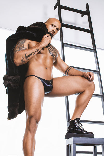 Xtremen 91114 Metallic Thong Black